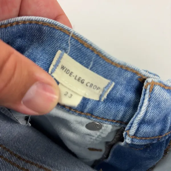 Madewell Wide-Leg Crop Jeans Womens 23 Blue Light Wash High Rise Stretch Denim - Image 9