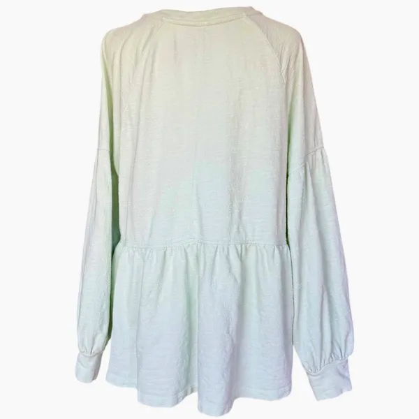 PILCRO Anthropologie Split Neck Mint Terrycloth Babydoll Top Size L‎ - Image 5