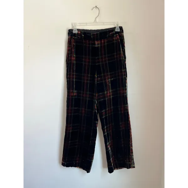 J.Crew Tartan Plaid Velvet Ankle‎ Pants Holiday Career Size 4 - Image 11