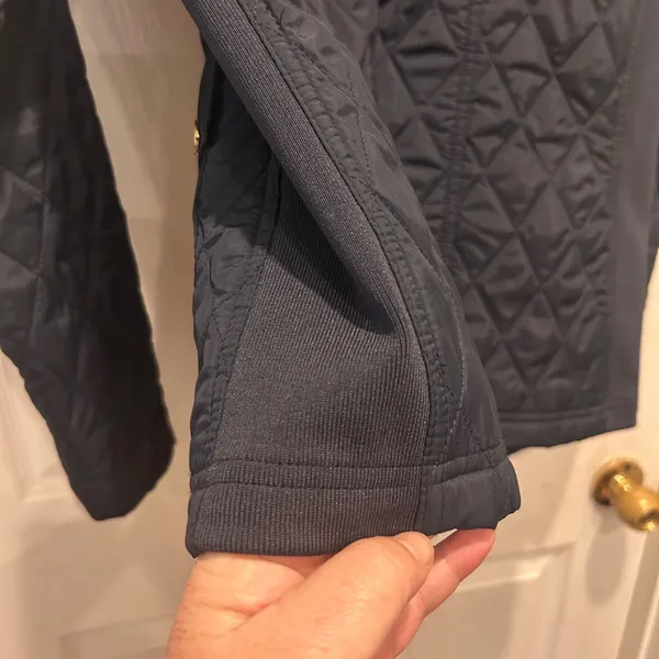 A New Day Quilted Chore Jacket Navy Blue Full Zip‎ Pockets Size Large Women - Image 7