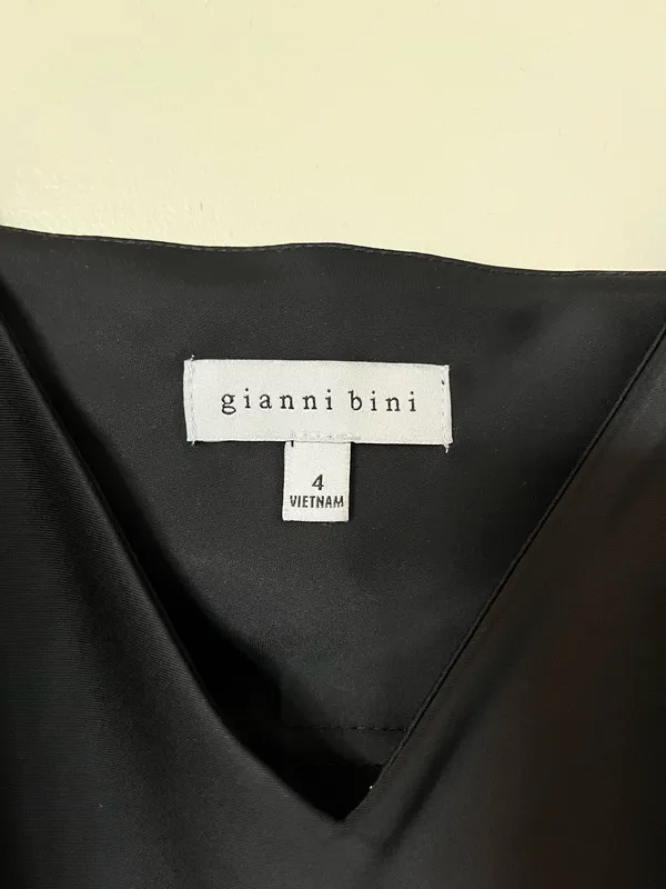 Gianni Bini Satin Midi Dress Black - Image 2