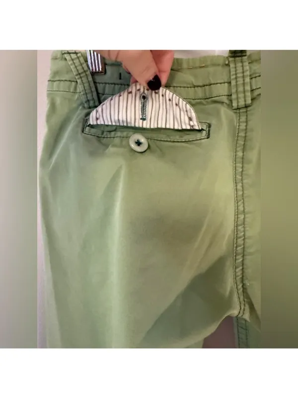 Y2K Vintage Anthropologie Ett:Twa Capri Low Rise Chino Sage Green Sz 2 - Image 6