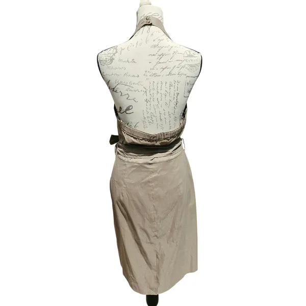 Ann Taylor NWT Khaki Trench Halter Dress Double Breasted Midi Tan Size 10 - Image 7
