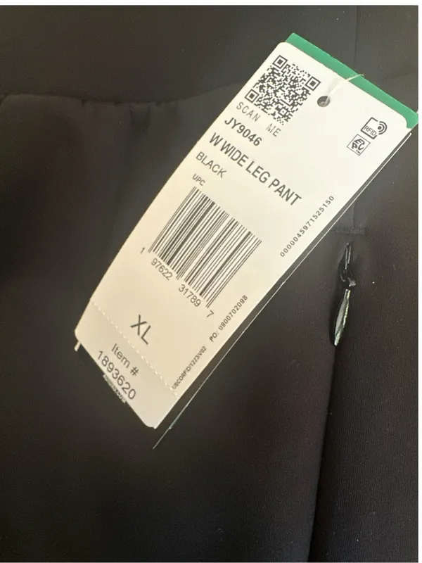 NWT Adidas Women's Active Wide Leg Pant Black Size XL (JY9046) - Image 4