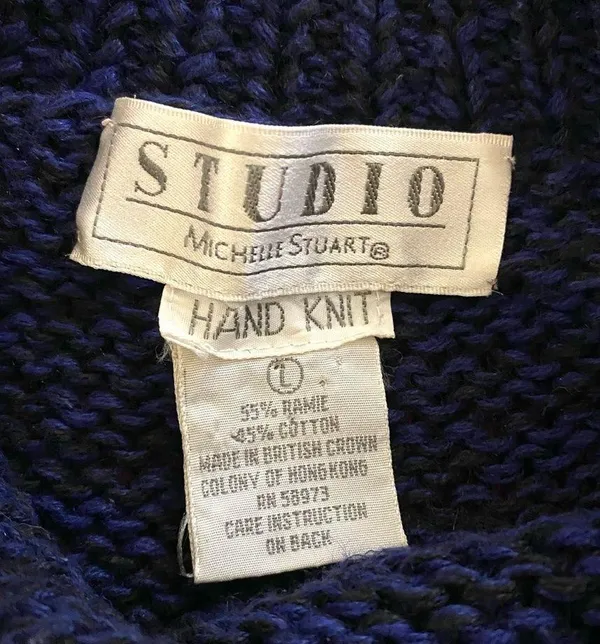 Vintage 80’s sweater bold color cotton ramie Studio Michelle Stuart hand knit - Image 3