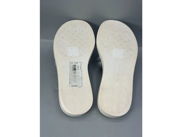 Antonio Melani Slide Sandals Womens 5 Tan Clear Rhinestones Flat Heel Slip On - Image 6