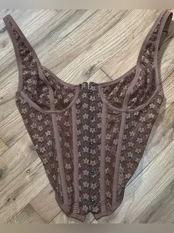 #81 NWOT Out From Under Wildflower Lace Corset Size M - Image 4