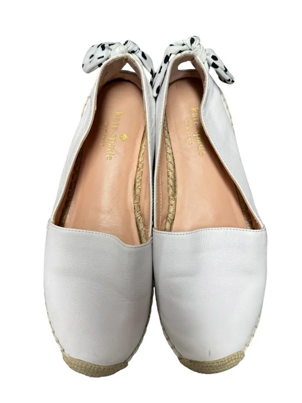 Kate Spade New York Womens Tie Back Grayson Slip On Espadrille Shoes White 7.5 - Image 4