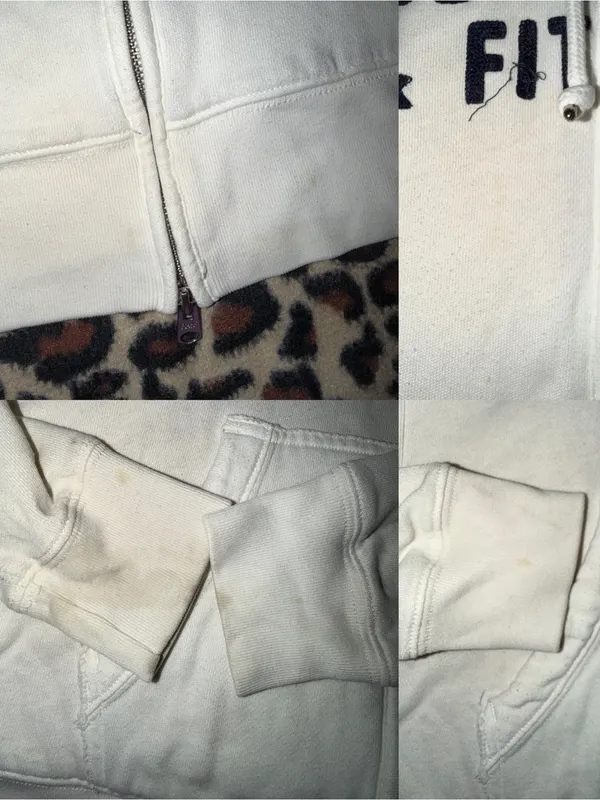 2000s vintage style Abercrombie & Fitch double zip up sherpa lined hoodie - Image 10