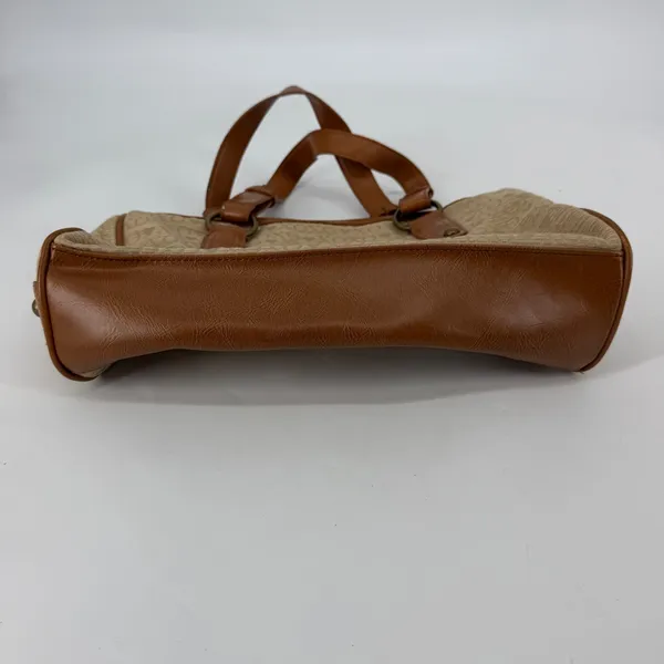 Vintage Y2K XOXO Monogram Satchel Bag Beige‎ Brown Studded Barrel Purse - Image 3
