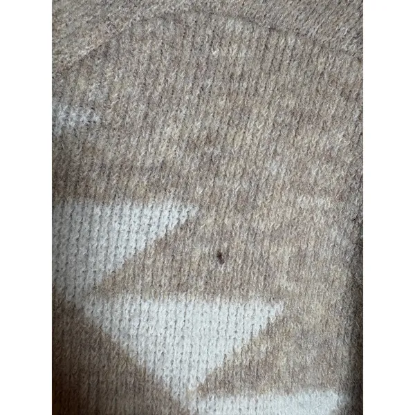 Frye Womens XL Beige Geometric Southwestern Open Front Knit Cardigan Sweater - Image 11