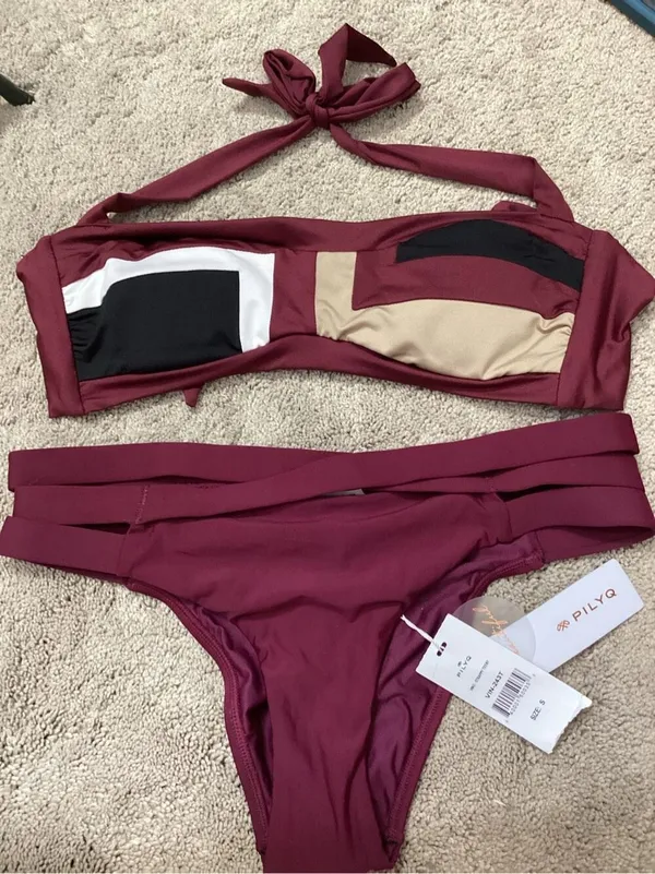 New. PQ & Becca color block bikini. Small. Retails $159 - Image 7
