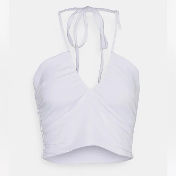 Abercrombie Women’s Sz Medium Bare U Shaped Halter Top In White - Image 2