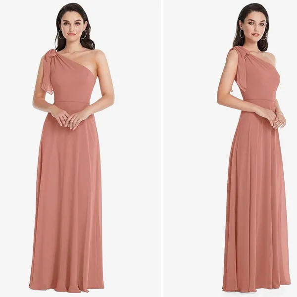 After Six Draped One-Shoulder Maxi Dress With Scarf Bow‎ Size 2 - Image 11