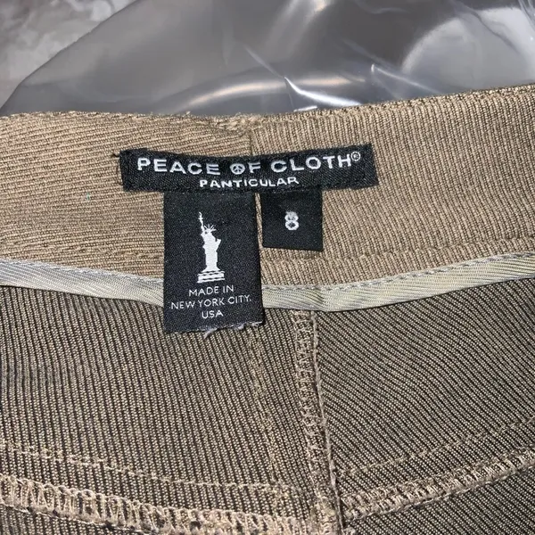 Peace Of Cloth NYC Khaki Stretchy High Rise Slim Straight Leg Pants 8 - Image 5