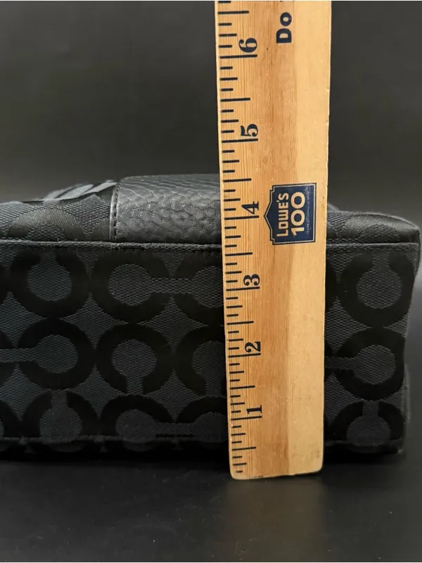 COACH 43771 Julia Outline OP Art Black Jacquard Canvas Small Purse Shoulder Bag - Image 6