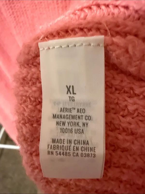 aerie oversized Coral Pink Knit Pullover size XL - Image 5