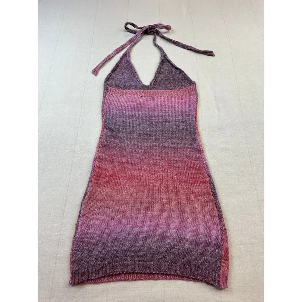 Princess‎ Polly | Blair Halter Mini Dress Pink Ombre Knit | Women's S/M - Image 3