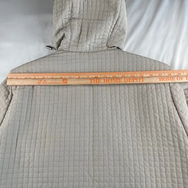 Aeros‎ by Kristen Blake Womens XL Beige Quilted Hooded Zip Jacket Coat I72922 - Image 8