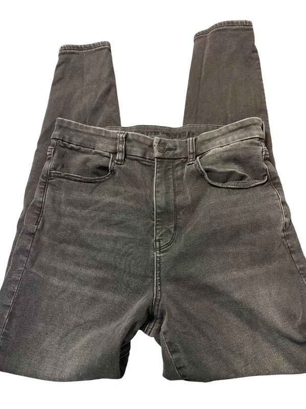 American Eagle Curvy Super Hi Rise Jegging Black Next Level Stretch Distress 10 - Image 2