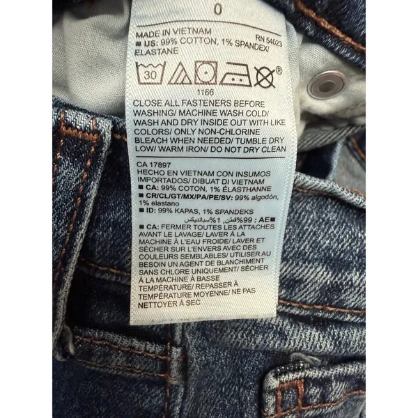 Old Navy‎ Mid Rise Boyfriend Jeans Women's Size 0 Blue Raw Hem Denim Pants - Image 6