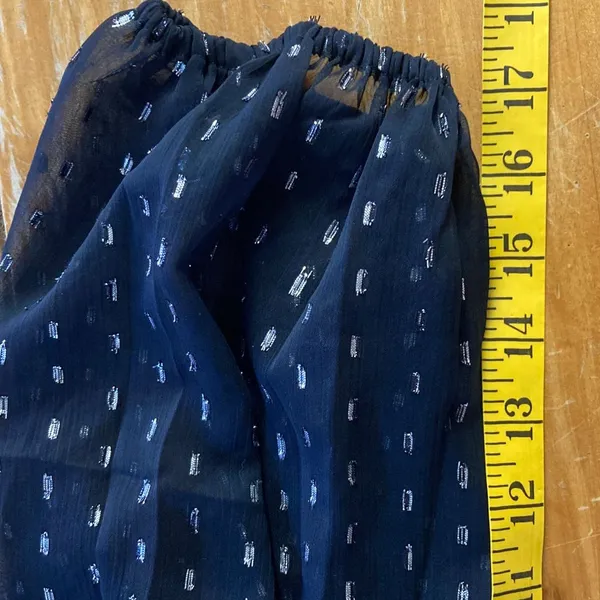 Old Navy Black Long-Sleeve V-Neck Dress with Silver Metallic Dot Print Size XL - Image 8