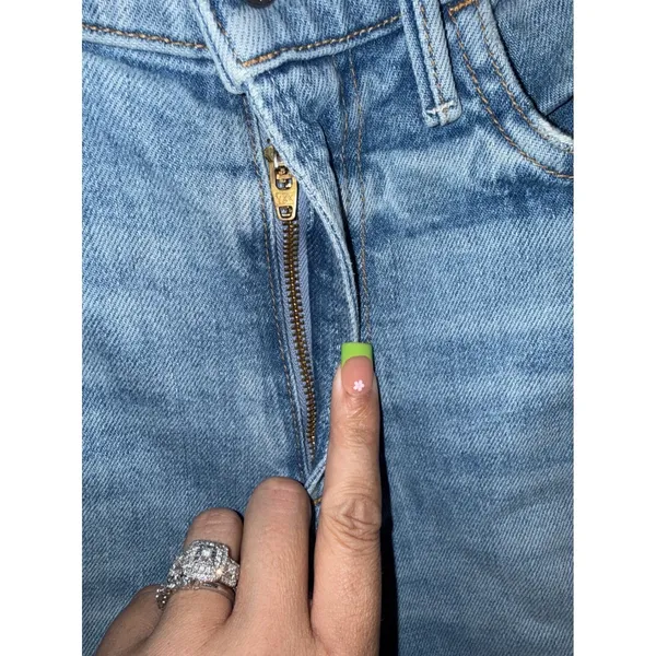 Mother The Hustler Ankle‎ Fray High Rise Flare Jeans Light Blue WashSz 24 - Image 5