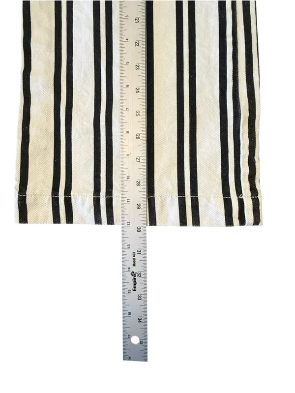 Reformation Logan Ultra High Rise Wide Leg Jeans Size 25 Black White Stripe - Image 14