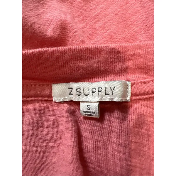Z Supply Palisades Midi Dress Coral Pink V Neck Sleeveless Cotton Casual Resort - Image 6