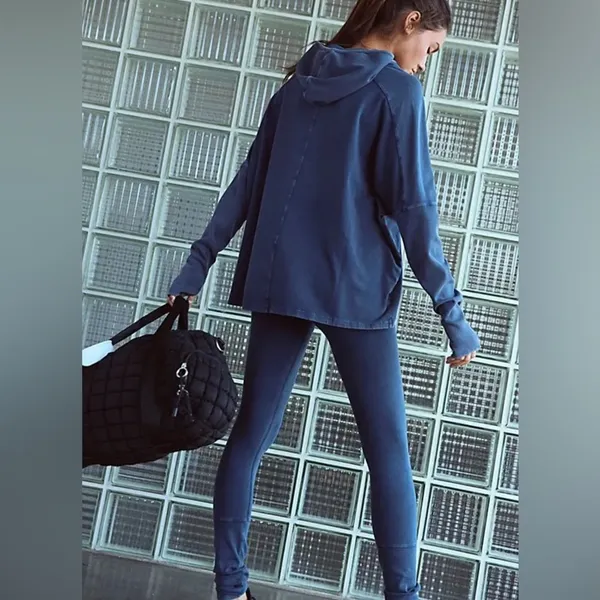 NWOT Free People Hot Shot Hooded Set in Midnight Navy Blue - Image 2