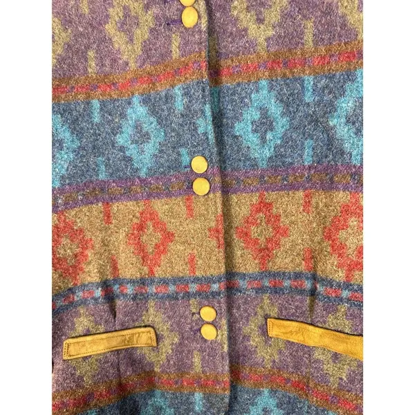 Woolrich Vintage Aztec Western Tribal Southwestern Wool Jacket Women's Medium - Image 2