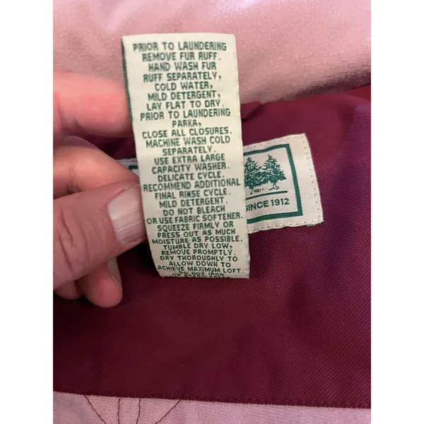 L.L.Bean Goosedown Coat Womens Large Purple Hooded Gore-Tex Down Parka Faux Fur - Image 15