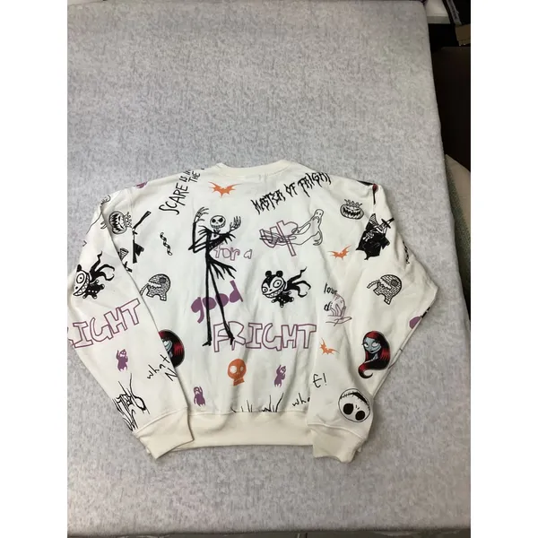Disney Nightmare Before Christmas Sweatshirt Jack Skellington White Small‎ NWT - Image 4