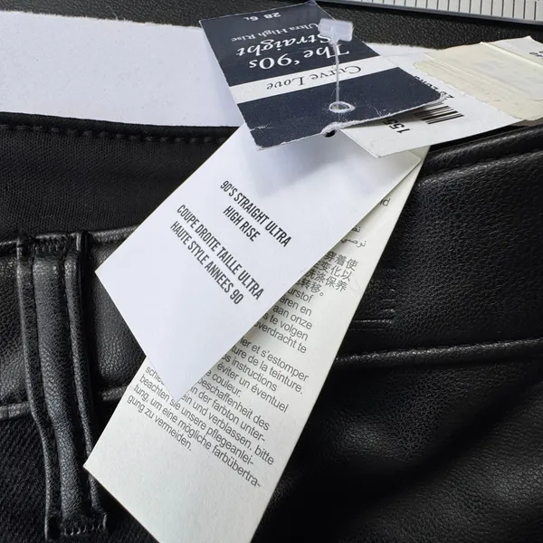 Abercrombie & Fitch Black 90s Straight Ultra High Rise Jeans Womens 6 Long NWT - Image 7