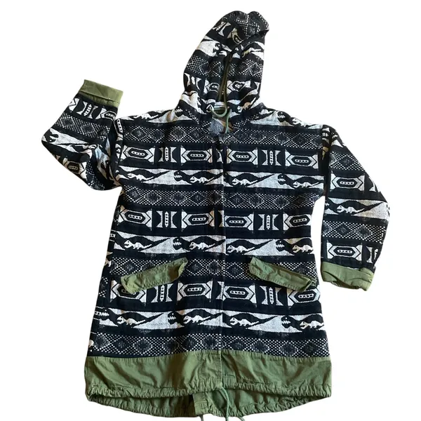 Sloane Rouge Women’s Hooded Jacket Aztec Tribal Print Size M Boho - Image 2