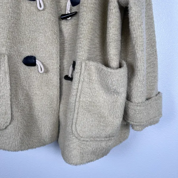 ASOS Women's Oversized‎ Duffle Coat Cream Sz L - Image 5