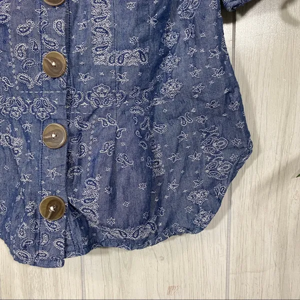 Anthropologie Pilcro and The Letterpress Tied Sleeve Blouse Paisley Bandana 0 - Image 6