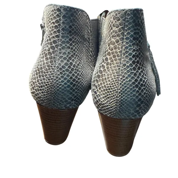 Vionic Anne Booties Womens Size‎ 9.5 Gray Suede Snake Print Ankle Zip Comfort - Image 7