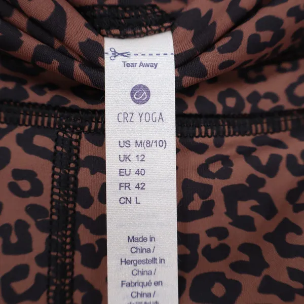 CRZ YOGA Leggings Womens M High Rise Leopard Brown Animal Print Excellent - Image 4