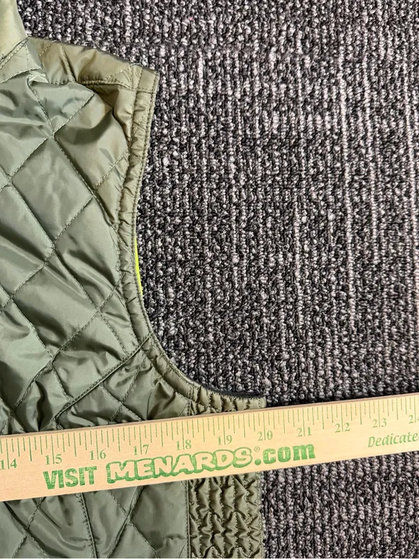 Vintage Nike Silver Tag Quilted Faux Fur Collar Zip-Up Vest Large - Image 2