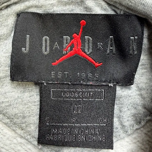 Jordan Flight Hoodie Womens S Gray Loose Cropped Athleisure Streetwear Gorpcore - Image 3