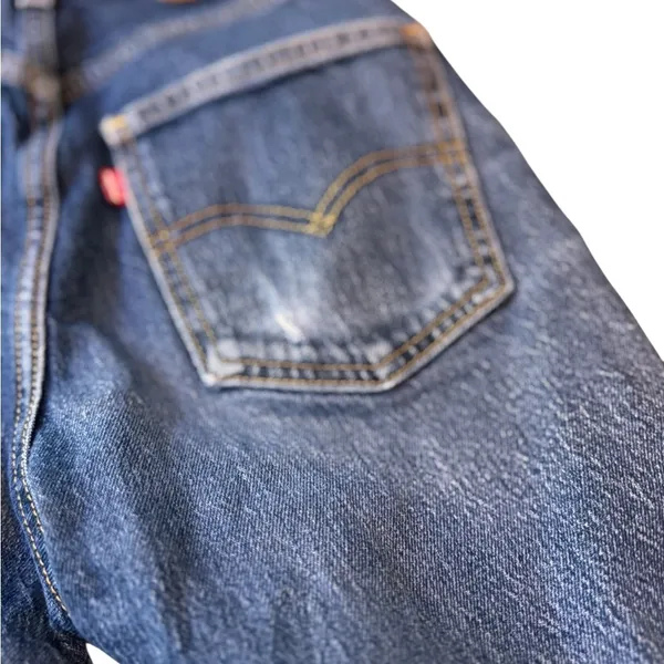 Levi’s Premium 70s High Slim Straight Jeans 23 Big E Dark Wash Button Fly Denim - Image 14