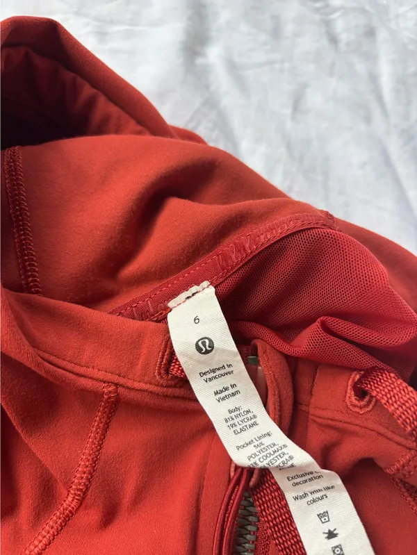 Lululemon Nulu Define Jacket Hooded Orange Ruched Cayenne 6 - Image 4
