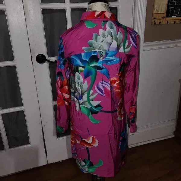 NWT Maeve Anthropologie Womens Pink Combo Tunic Buttondown Dress‎ XS - Image 2