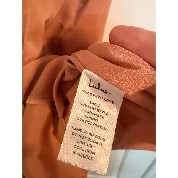 Lulus Mini Dress Womens Medium‎ Peach Heart of My Heart Ruched Bust Party - Image 9