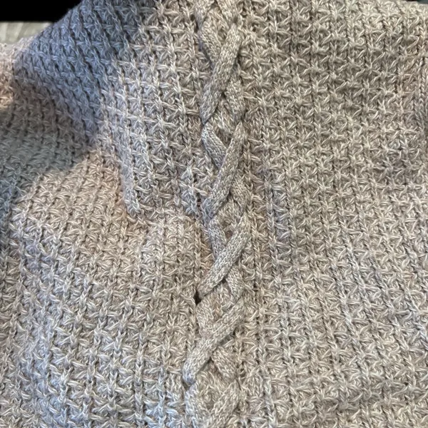 American‎ Eagle Knit Sweater Women's Small Beige Side Lace-Up Textured - Image 6