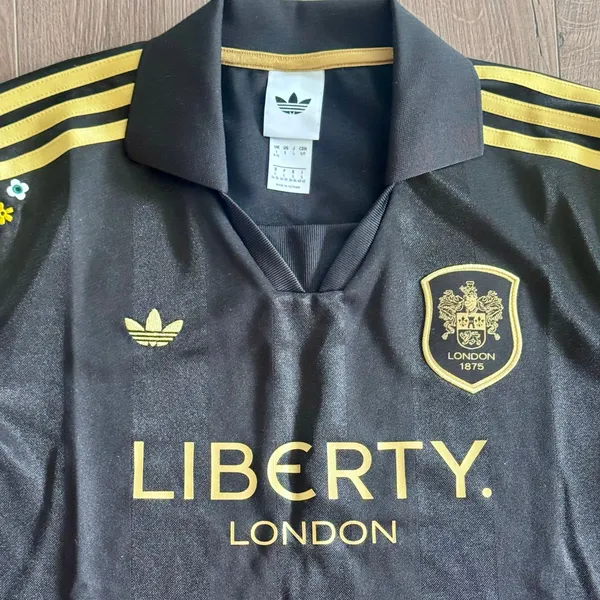 Liberty London Adidas Soccer Football Jersey Oversize Floral Embroidery Small - Image 6