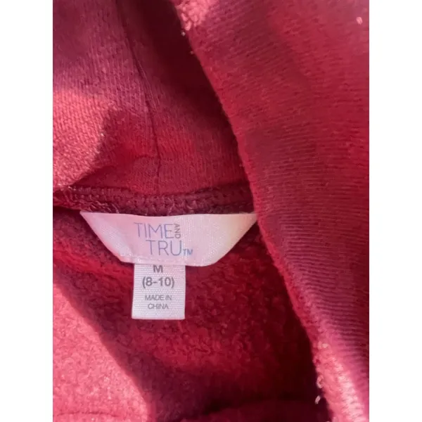 Time and‎ Tru Women Burgundy Turtleneck Sweatshirt Pullover Cropped Size M - Image 5