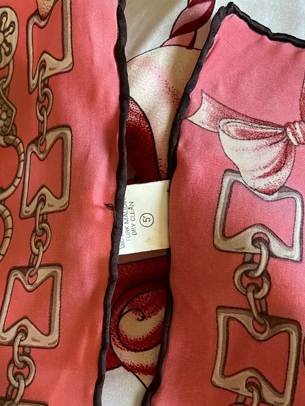 Armine Pink Silk Equestrian Scarf - Image 5