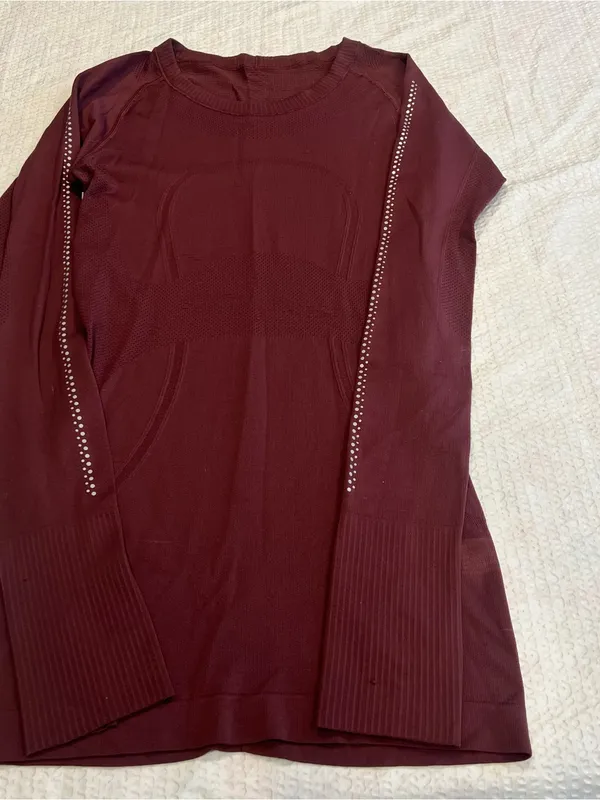 Lululemon burgundy reflective swiftly tech long sleeve 4 - Image 5